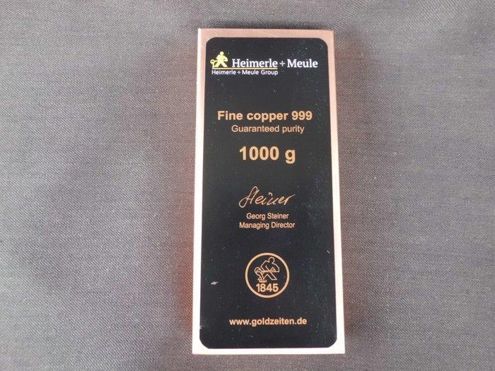 1 kilogram koper - 999 Heimerle & Meule. (Zonder, Postzegels en Munten, Edelmetalen en Baren