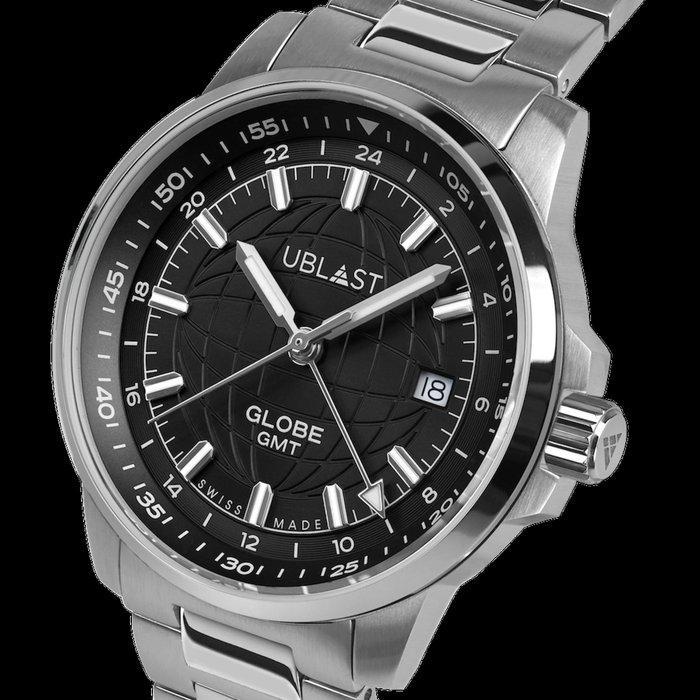 Ublast - Globe GMT - Swiss Made - REF.UBGLO40BK - Ltd, Handtassen en Accessoires, Horloges | Heren