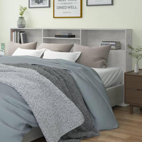vidaXL Hoofdbordkast 220x19x103,5 cm betongrijs, Huis en Inrichting, Slaapkamer | Bedden, Nieuw, Verzenden