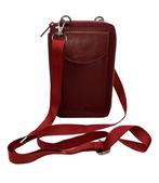 Leren rechthoekig portemonneetasje Rood met telefoonvak, Handtassen en Accessoires, Portemonnees, Nieuw, Verzenden