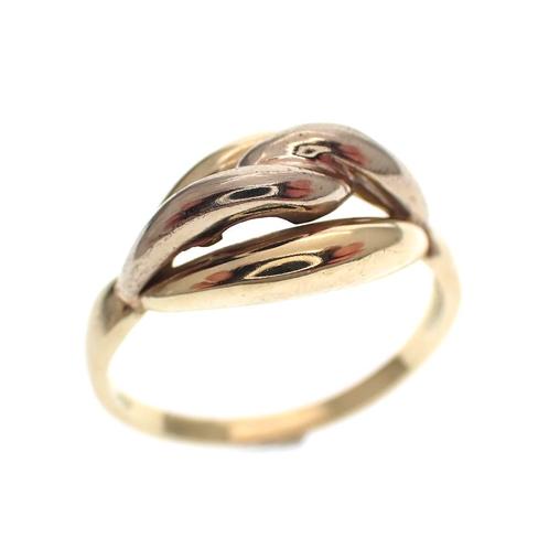 Bicolor gouden fantasie ring (witgoud, gouden ring), Handtassen en Accessoires, Ringen, Dame, Overige kleuren, 19 tot 20, Gebruikt
