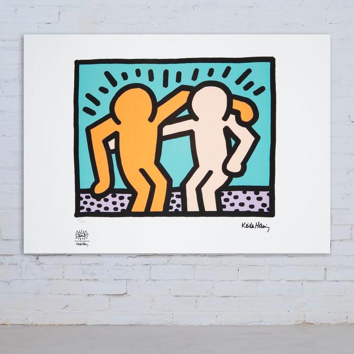 Keith Haring – Offset Lithografie, 50×70 cm, Gecertificeerd, Antiquités & Art, Art | Lithographies & Sérigraphies