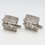 Brutalist .835/1000 argent - Boutons de manchette, Antiek en Kunst