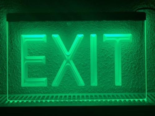 Exit uitgang neon bord lamp LED verlichting reclame lichtbak, Maison & Meubles, Lampes | Autre, Envoi