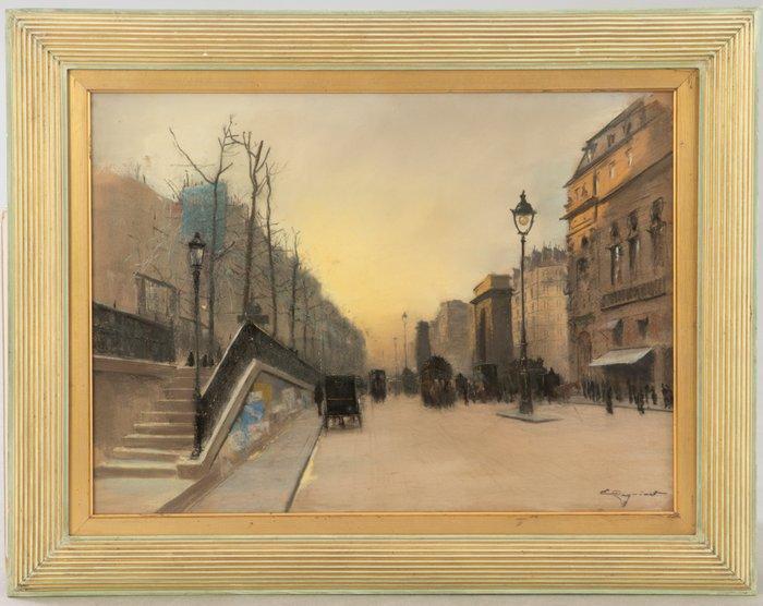 Emile Cagniart (1851-1911) - Boulevard et Porte de Saint, Antiek en Kunst, Kunst | Schilderijen | Klassiek