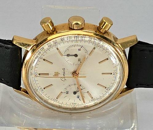 Lip - Geneve - 18K Gold Chronograph - Kaliber LIP, Handtassen en Accessoires, Horloges | Heren