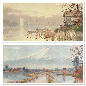 Tokusaburo Kobayashi (1884-1949) - A pair. Rural scenes