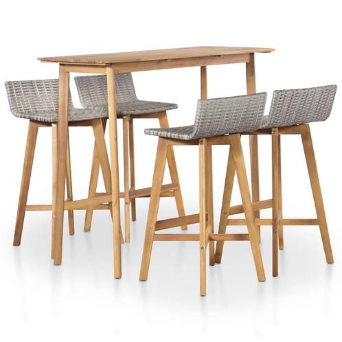 vidaXL Ensemble Ã  manger dextÃ©rieur 5 pcs Bois, Jardin & Terrasse, Ensembles de jardin, Neuf, Envoi