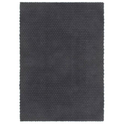 vidaXL Tapis rectangulaire Anthracite 160x230 cm Coton, Maison & Meubles, Ameublement | Tapis & Moquettes, Neuf, Envoi