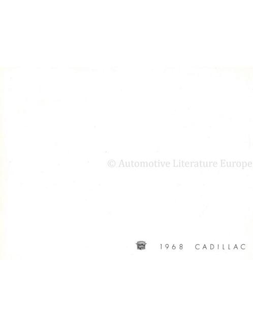 1968 CADILLAC PROGRAMMA BROCHURE ENGELS, Livres, Autos | Brochures & Magazines