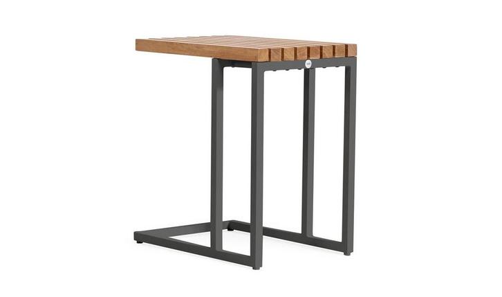 SUNS Savona loungetafel matt royal grey met teak blad 30 x, Tuin en Terras, Tuinsets en Loungesets