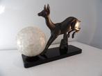I.Rochard - Lamp - Marmer/metaal/glas, Antiek en Kunst