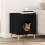vidaXL Kattenhuis Zwart 42,5 x 40 x 53 cm Bewerkt hout, Dieren en Toebehoren, Katten-accessoires, Verzenden, Nieuw