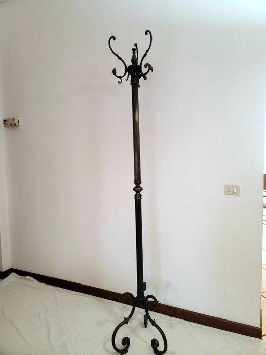 Kapstok - Hout, Vernikkeld messing, Onyx - kledinghaken, Antiek en Kunst, Curiosa en Brocante