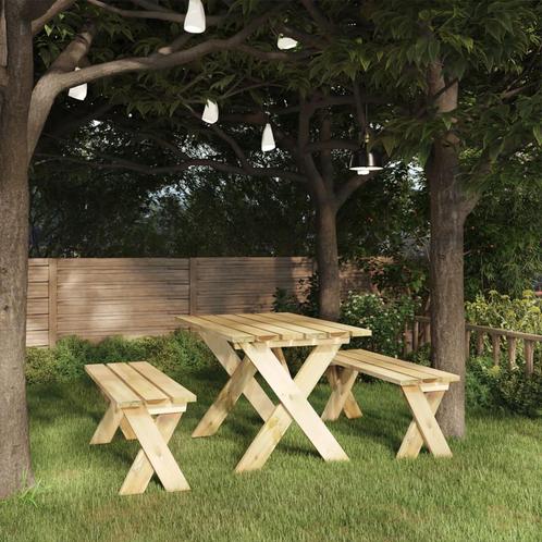 vidaXL Tuinbank 110 cm geïmpregneerd grenenhout, Tuin en Terras, Tuinsets en Loungesets, Nieuw, Verzenden