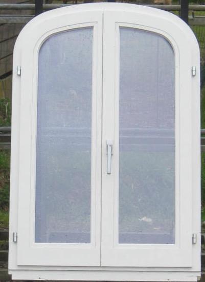 padoek houten boograam , raam , chassis 83 x 122 wit, Bricolage & Construction, Châssis & Portes coulissantes, Enlèvement ou Envoi