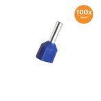 Dubbele Adereindhuls Geïsoleerd 16mm² Blauw 100 stuks, Ophalen of Verzenden, Nieuw