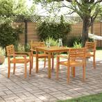 vidaXL Tuin Eettafel Set 5 pcs Natuurlijk hout 85 x 85 x 75, Tuin en Terras, Verzenden, Nieuw