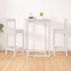 vidaXL Barstoelen 2 st 40x41,5x112 cm massief grenenhout wit, Huis en Inrichting, Stoelen, Verzenden, Nieuw