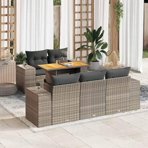 vidaXL Salon de jardin 6 pcs avec coussins gris résine, Jardin & Terrasse, Ensembles de jardin, Salons de jardin, Neuf, Envoi