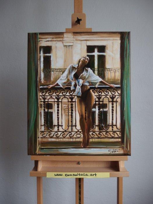 Ewa Switala - The Morning Balcony, Antiek en Kunst, Kunst | Schilderijen | Modern