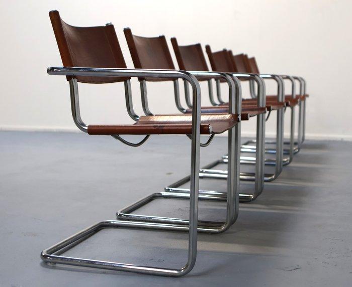 Matteo Grassi - Mart Stam - Eetkamerstoel (6) - MG5 - Leder,, Antiquités & Art, Art | Objets design