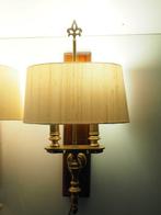Lampe murale (2) - Laiton, Bois - Ensemble bouilotte en