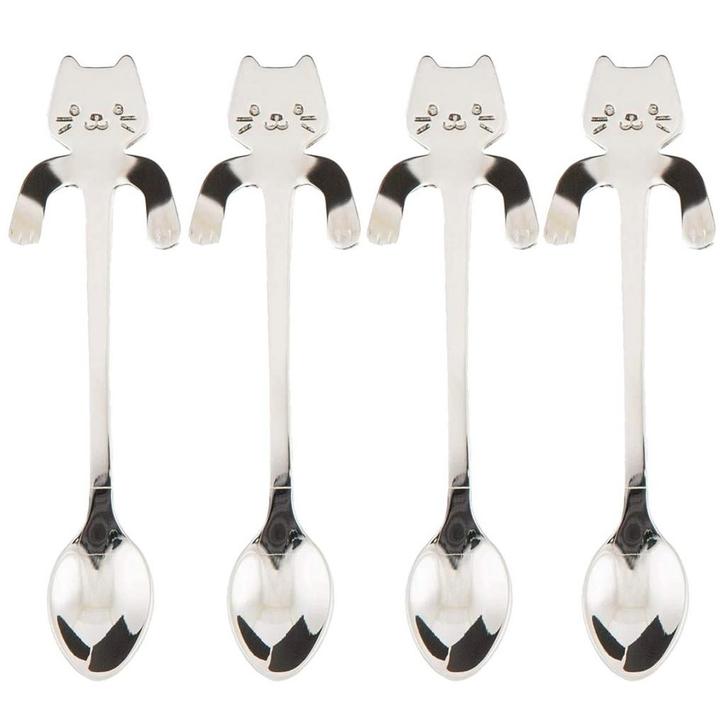 Fako Bijoux® - Theelepels - Koffie Lepeltjes - Hangende kat, Huis en Inrichting, Keuken | Bestek, Verzenden