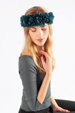 Bloemenkrans Haar Pioenrozen Blauw Petrol Bloemen Haarband E, Ophalen of Verzenden, Nieuw