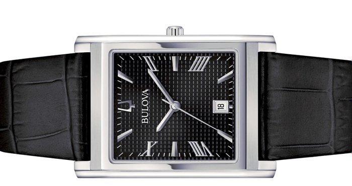 Bulova - Collezione Classic Rectangle - BLACK Edition -, Handtassen en Accessoires, Horloges | Heren