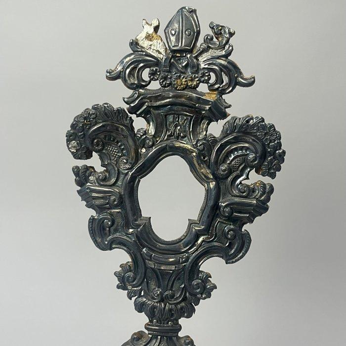 Reliekhouder - Hout, Zilver - 1750-1800 - Antiek Italiaans, Antiek en Kunst, Kunst | Niet-Westerse kunst