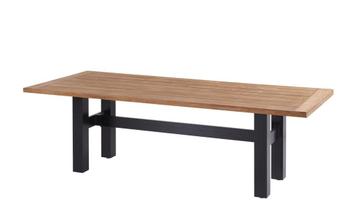 Hartman Heron tuintafel zwart met teak blad 240 x 100 cm