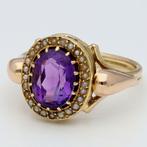 Ring - 18 karaat Geel goud, Roségoud Amethist - Zaadparel, Handtassen en Accessoires, Ringen, Nieuw