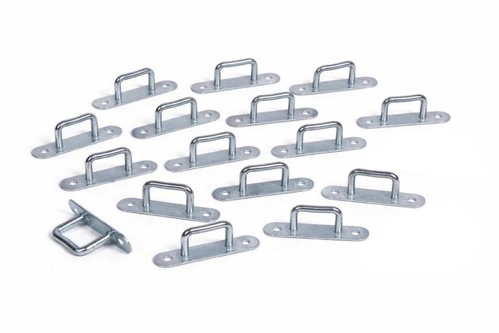 Set van 16 rechthoekige ogen met vloerplaat (73 x 1,2 mm), Doe-het-zelf en Bouw, Gereedschap | Overige machines, Nieuw, Verzenden