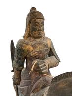 Chinese Sculptuur Krijger te Paard - Tang-stijl - Hout -