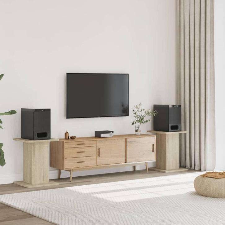 vidaXL Speakerstandaards 2 st 30x30x60 cm bewerkt hout, Audio, Tv en Foto, Luidsprekerboxen, Nieuw, Verzenden