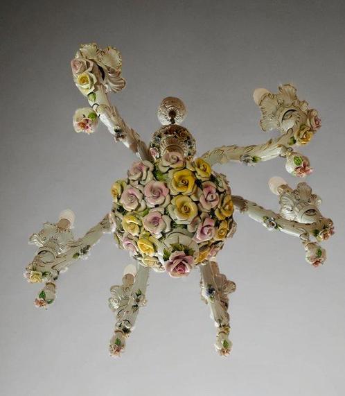 Lampadario in porcellana stile Capodimonte - Lustre -, Antiek en Kunst, Antiek | Glaswerk en Kristal