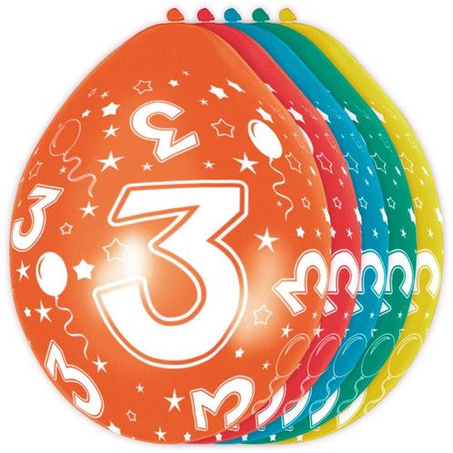 Ballonnen 3 Jaar Versiering 30cm 5st, Hobby en Vrije tijd, Feestartikelen, Nieuw, Verzenden
