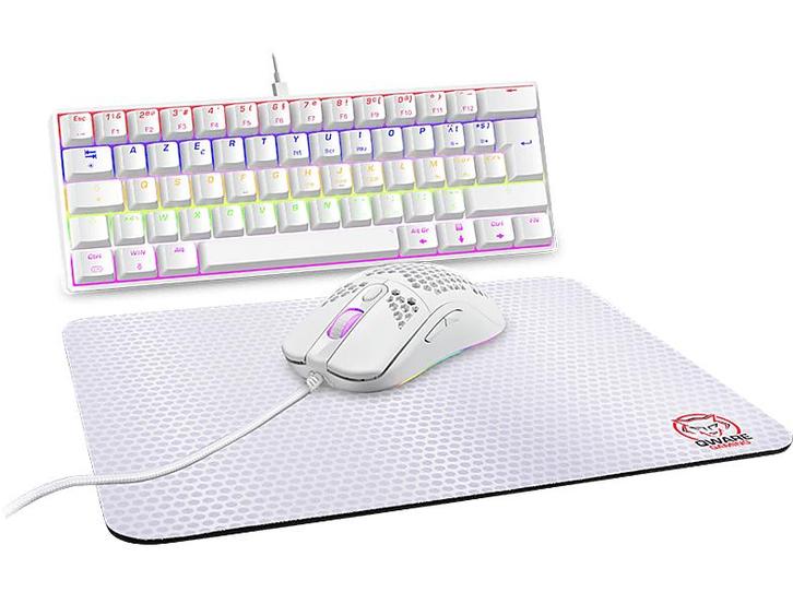 Qware -  Gaming Bundle - El Paso - Wit, Computers en Software, Toetsenborden, Bedraad, Azerty, Nieuw, Verzenden