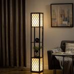 Vloerlamp - Luxlight - Dubbele laag - Houtkleur, Huis en Inrichting, Lampen | Vloerlampen, Ophalen of Verzenden, Nieuw, Stof, Modern