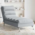 vidaXL Massage chaise longue met kussens stof lichtgrijs, Verzenden, Nieuw