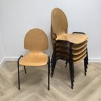 Tweedehands Complete set  6x schoolstoel / kantinestoel, Huis en Inrichting, Stoelen, Gebruikt, Zwart, Hout