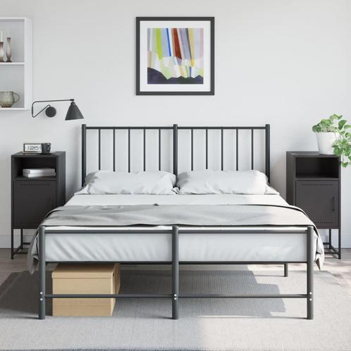 vidaXL Nachtkastjes 2 st 36x39x78 cm staal zwart, Huis en Inrichting, Slaapkamer | Nachtkastjes, Nieuw, Verzenden