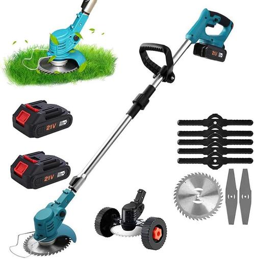 Elektrische grastrimmer met 2x accu - 21V accu -, Tuin en Terras, Grasmaaiers, Verzenden