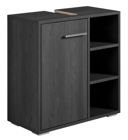 Wastafelkast Neptunus 60 x 28 x 60 cm Zwart Houtnerf, Huis en Inrichting, Badkamer | Badkamermeubels, Nieuw, Verzenden