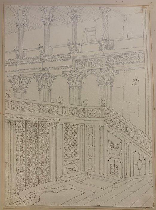 Scuola inglese (XIX) - San Lorenzo fuori le mura - Roma, Antiek en Kunst, Kunst | Schilderijen | Klassiek