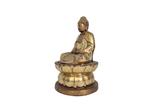 Beeld, Antique buddha - 21 cm - Brons, Antiek en Kunst