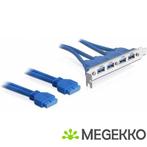 DeLOCK 82974 Slotbeugel 2x USB 3.0 19-pin - 4x USB 3.0-A, Computers en Software, Nieuw, Verzenden