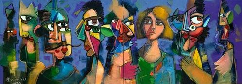 Andrzej Gudaski - Secret meetings XXL, Antiek en Kunst, Kunst | Schilderijen | Modern