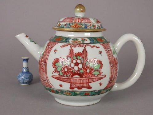 Theepot - Anhua Famille Verte Theepot - Amsterdamse bont, Antiek en Kunst, Antiek | Overige Antiek